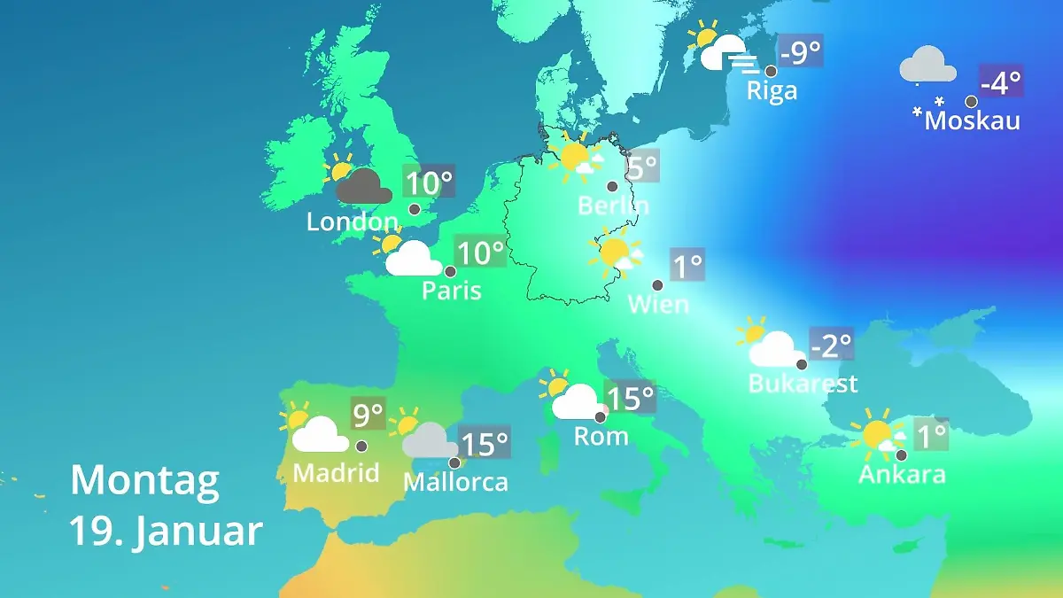 Europa: Wie wird das Wetter? Prognose: Temperaturen von Spanien bis zur Türkei
