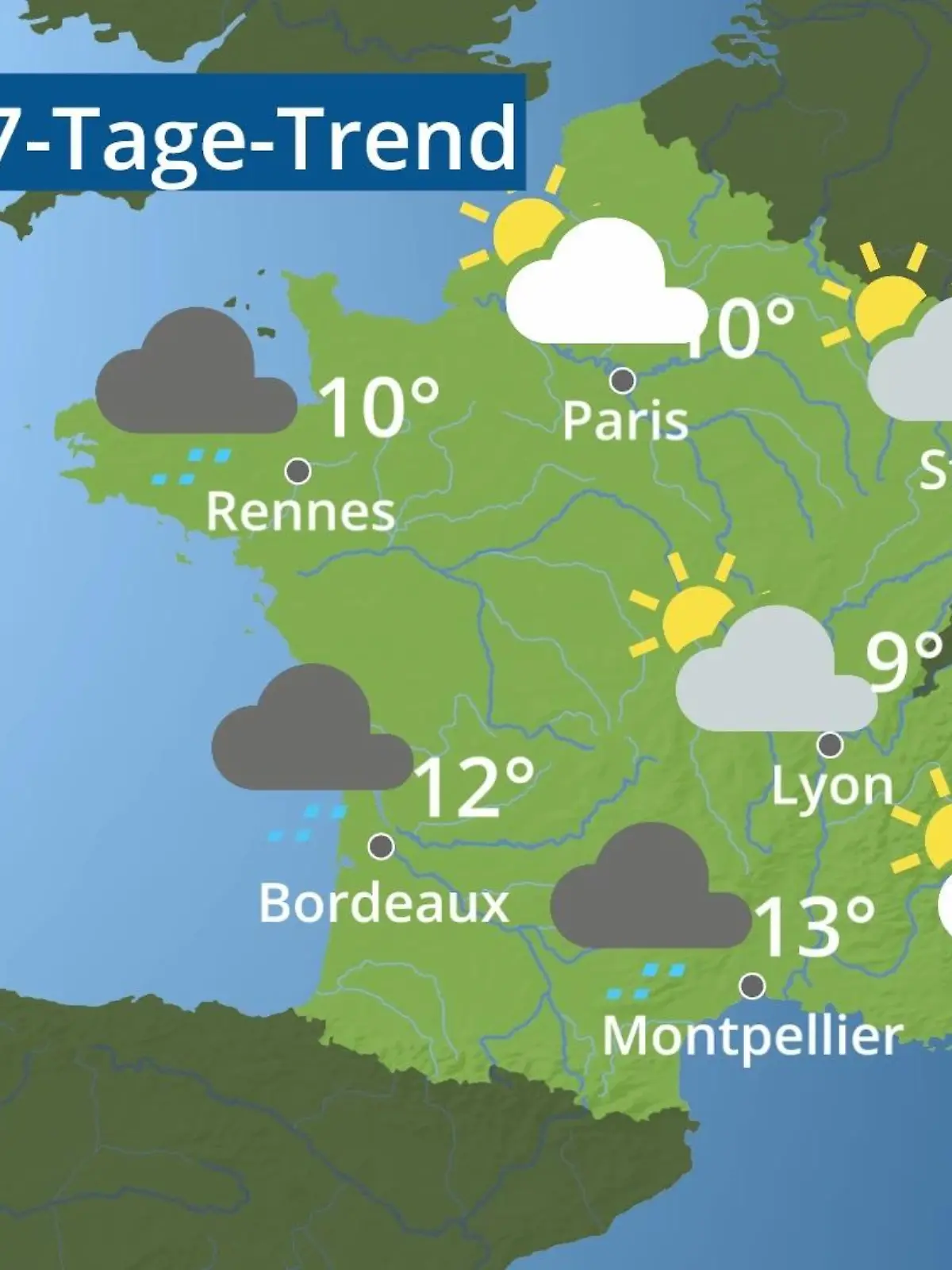 Bild zu: "Frankreich: Wie wird das Wetter?"