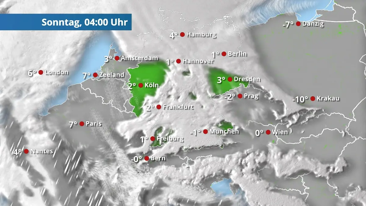 Prognose vom 17. Januar Der Regen- und Wolkenfilm für 48 Stunden
