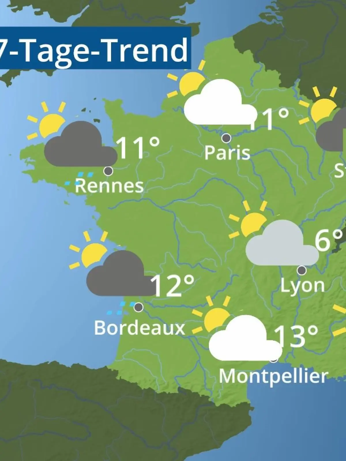 Bild zu: "Frankreich: Wie wird das Wetter?"