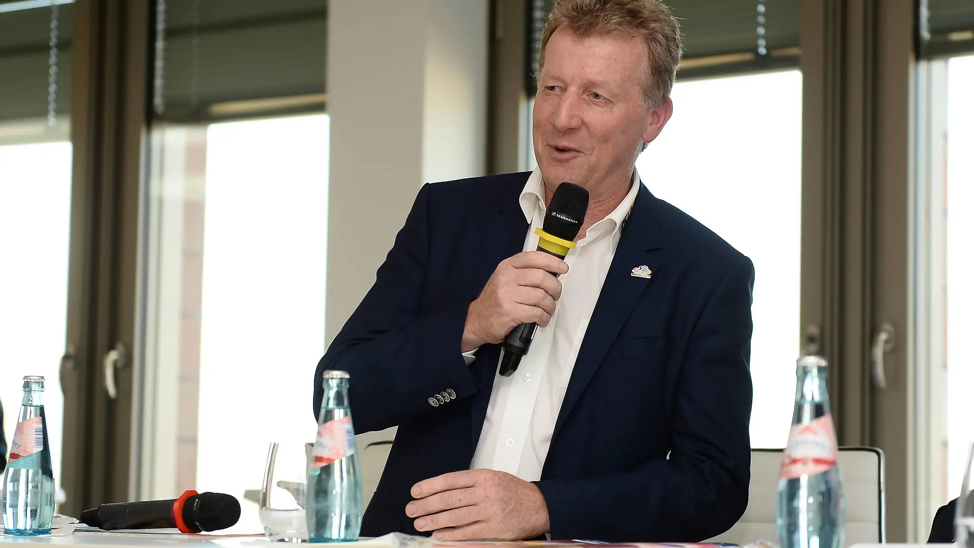 Radsport, Bahn-EM 2017, Pressekonferenz, BDR-Sportdirektor Patrick Moster, 17.10.17, *** Cycling Railway euro 2017 Press conference BDR Sports Director Patrick Moster 17 10 17 Copyright: xMichaelxHundtx/xMatthiasxKochx  