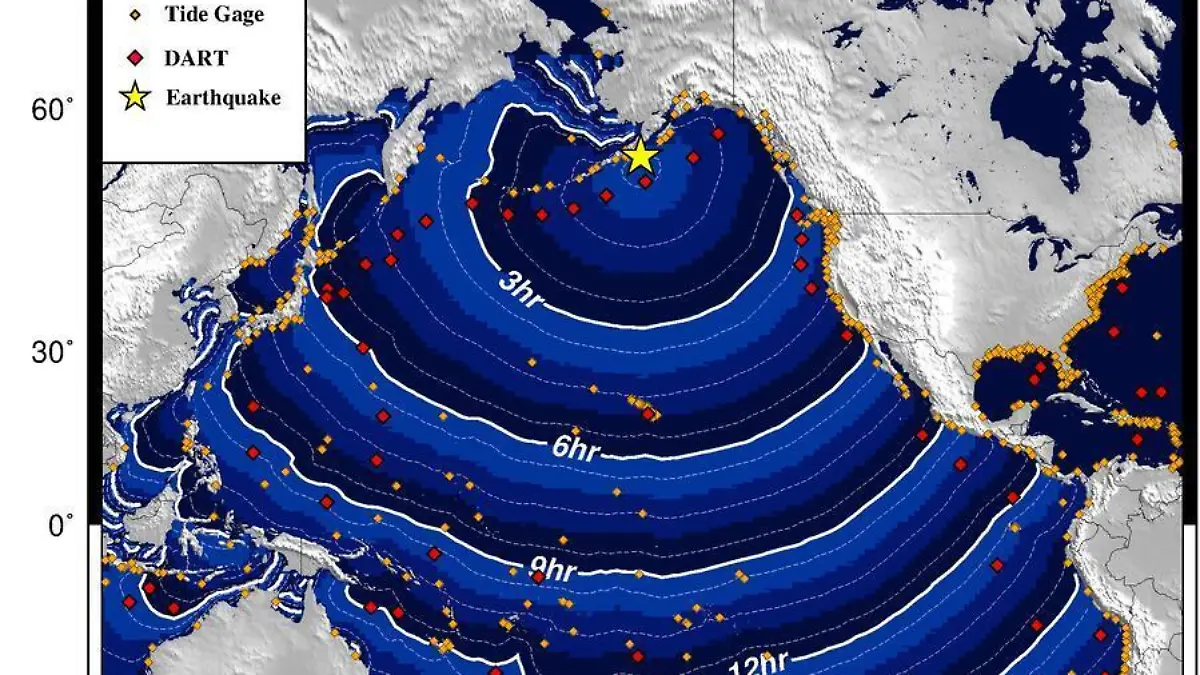Alaska von Erdbeben erschütttert - Grafik zeigt Warngebiet für möglichen Tsunami