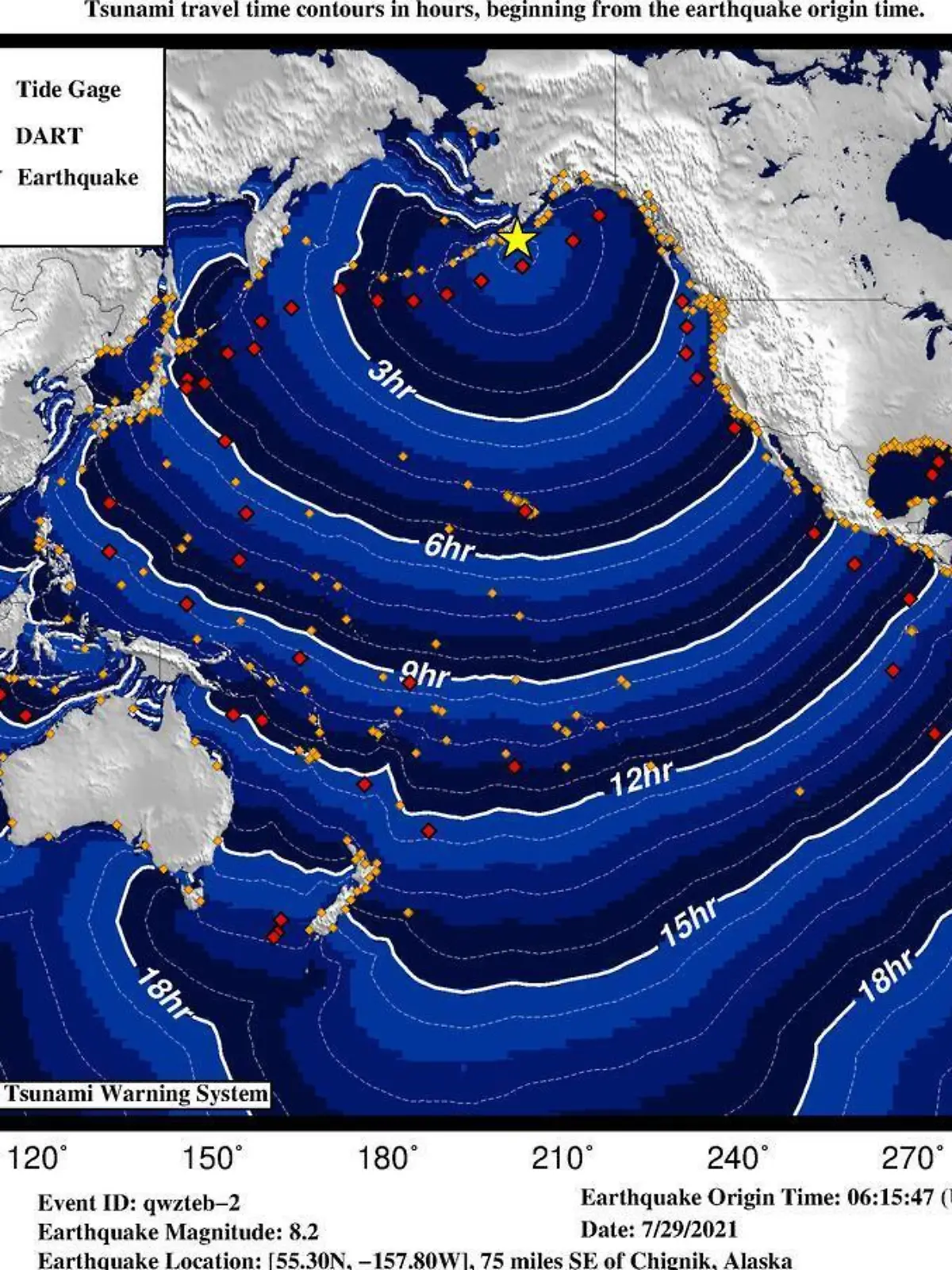 Alaska von Erdbeben erschütttert - Grafik zeigt Warngebiet für möglichen Tsunami