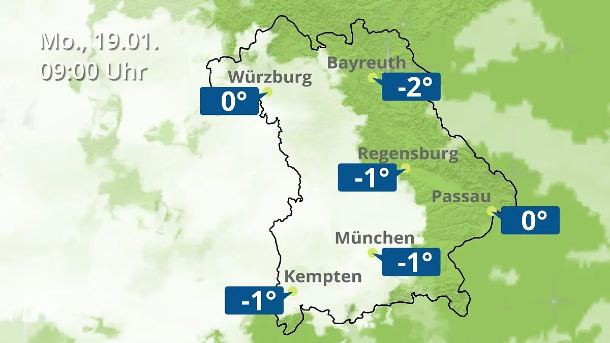 Bayern: Wie wird das Wetter? Regen- und Wolkenfilm für München, Regensburg und Würzburg