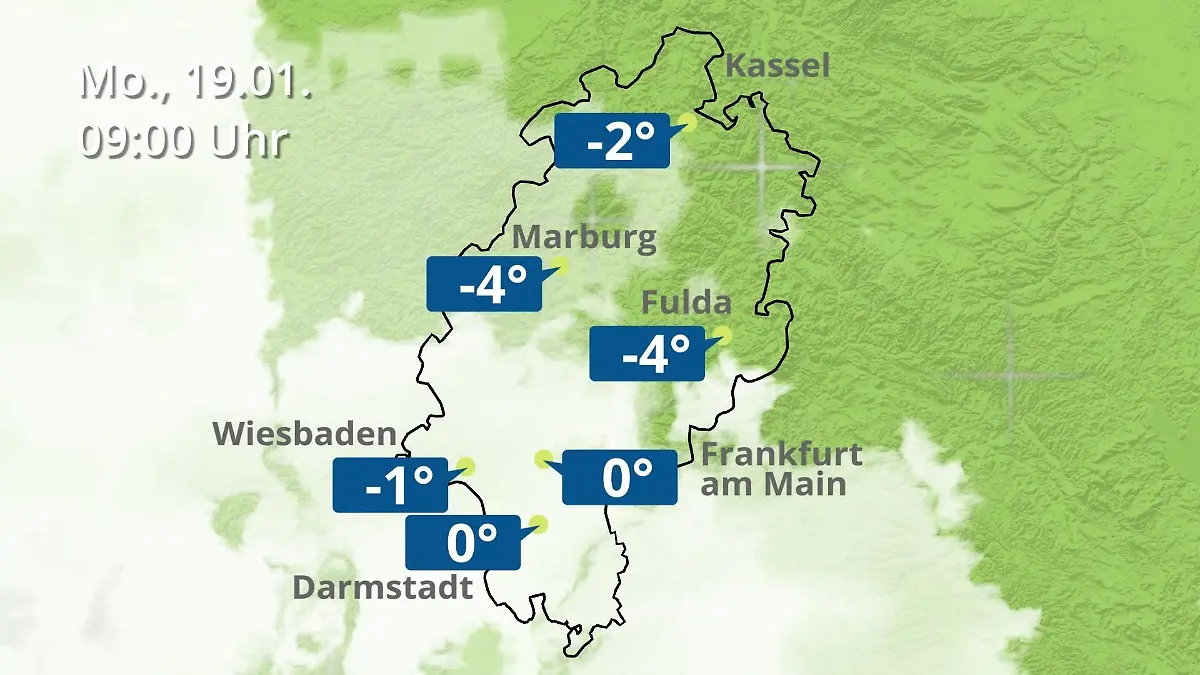 Hessen: Wie wird das Wetter? Regen- und Wolkenfilm für Frankfurt am Main und Wiesbaden