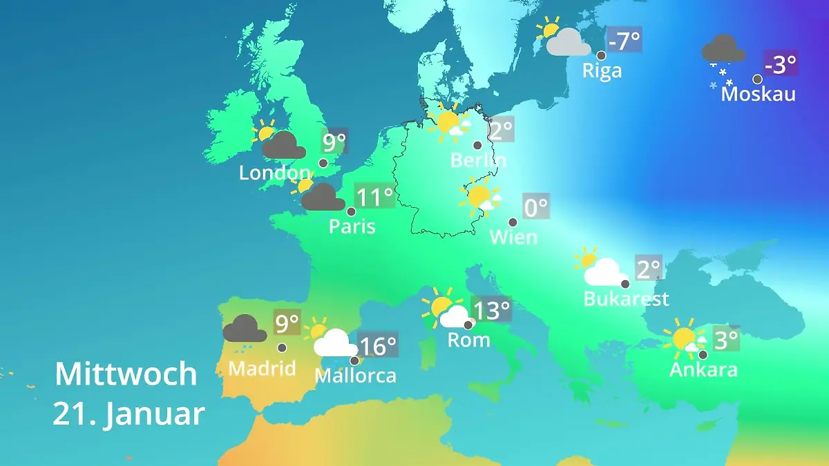 Europa: Wie wird das Wetter? Prognose: Temperaturen von Spanien bis zur Türkei