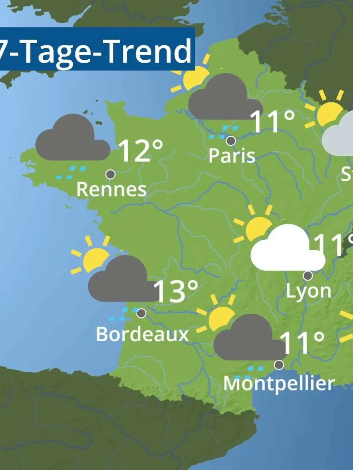 Bild zu: "Frankreich: Wie wird das Wetter?"