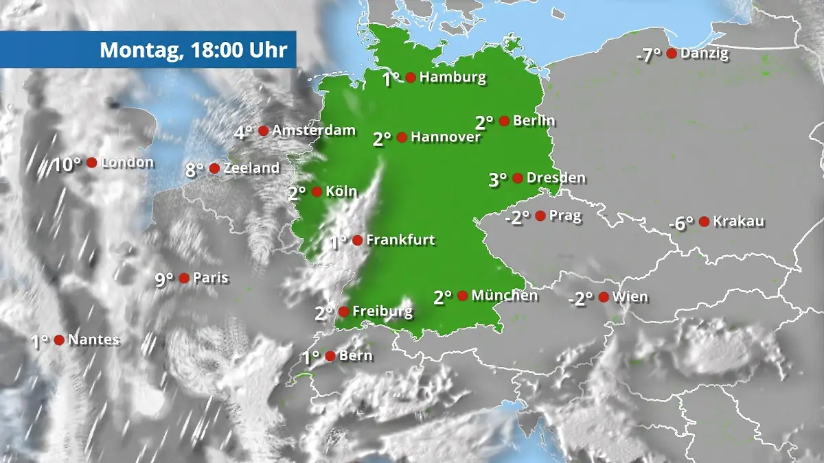 Sternenklare Nacht und viel Sonne auch am Dienstag Der Regen- und Wolkenfilm für 48 Stunden