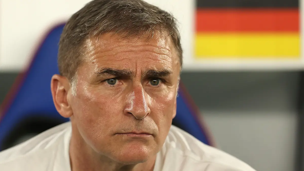 YOKOHAMA, JAPAN - JULY 25: Stefan Kuntz, Head Coach of Team Germany looks on prior to the Men's First Round Group D match between Saudi Arabia and Germany on day two of the Tokyo 2020 Olympic Games at International Stadium Yokohama on July 25, 2021 in Yokohama, Kanagawa, Japan. (Photo by Francois Nel/Getty Images)