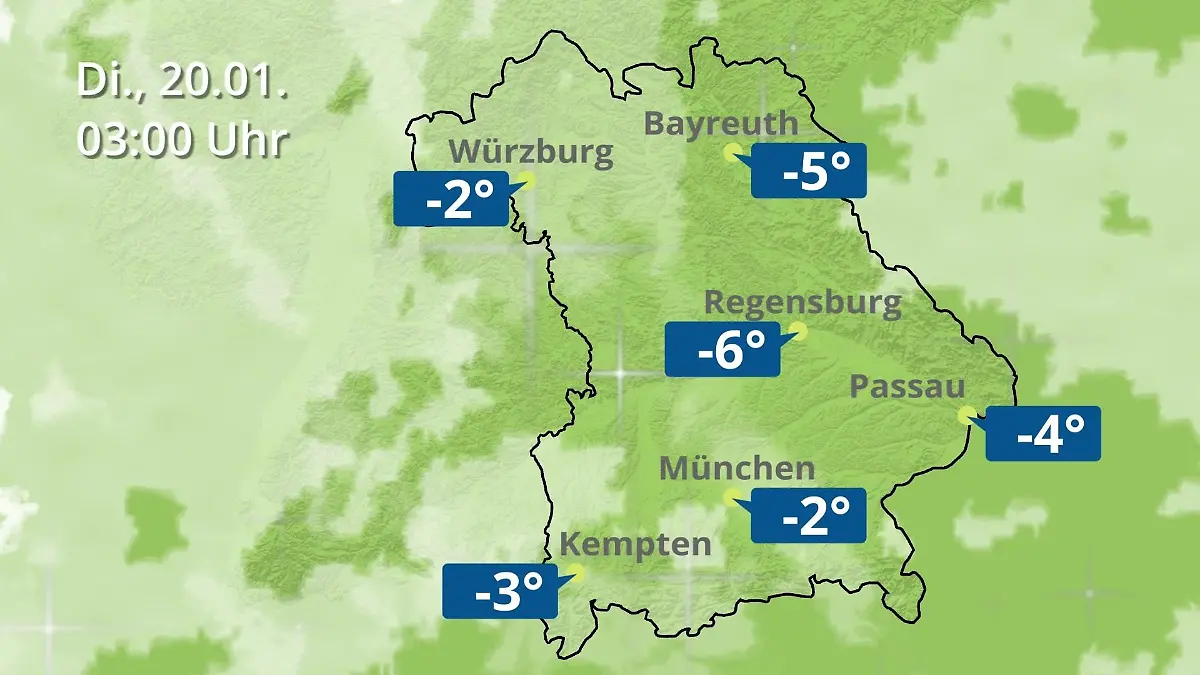 Bayern: Wie wird das Wetter? Regen- und Wolkenfilm für München, Regensburg und Würzburg