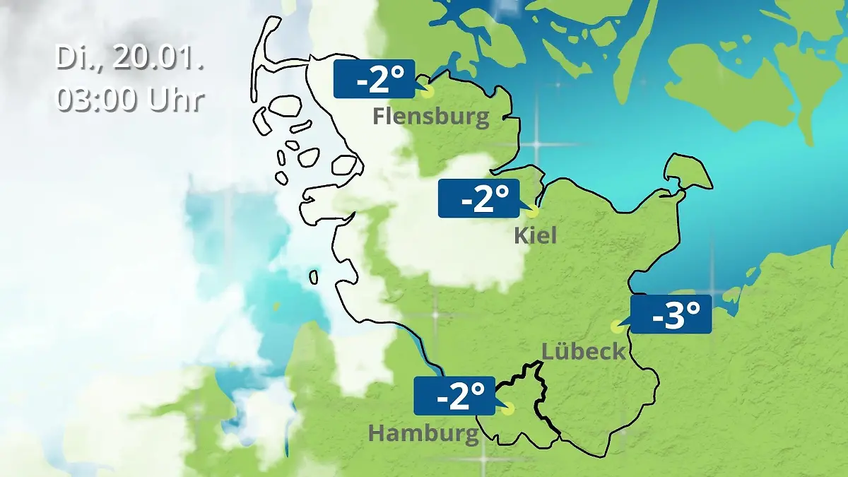 Hamburg, Schleswig-Holstein: Wie wird das Wetter? Regen- und Wolkenfilm für die Nordsee- und Ostseeküste