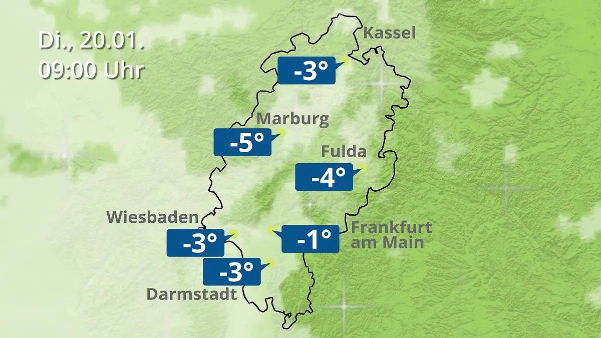 Hessen: Wie wird das Wetter? Regen- und Wolkenfilm für Frankfurt am Main und Wiesbaden