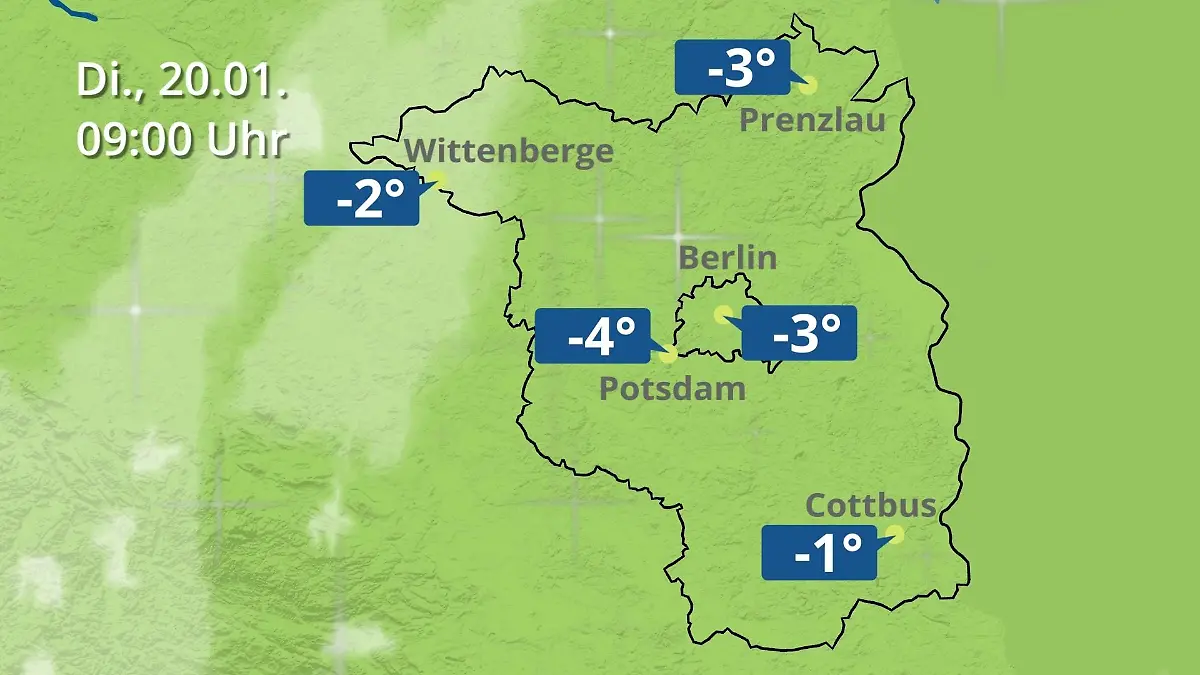 Berlin und Brandenburg: Wie wird das Wetter? Regen- und Wolkenfilm für Potsdam, Cottbus und Wittenberge