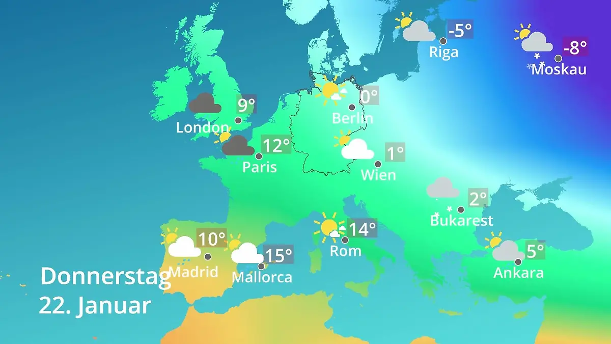 Europa: Wie wird das Wetter? Prognose: Temperaturen von Spanien bis zur Türkei