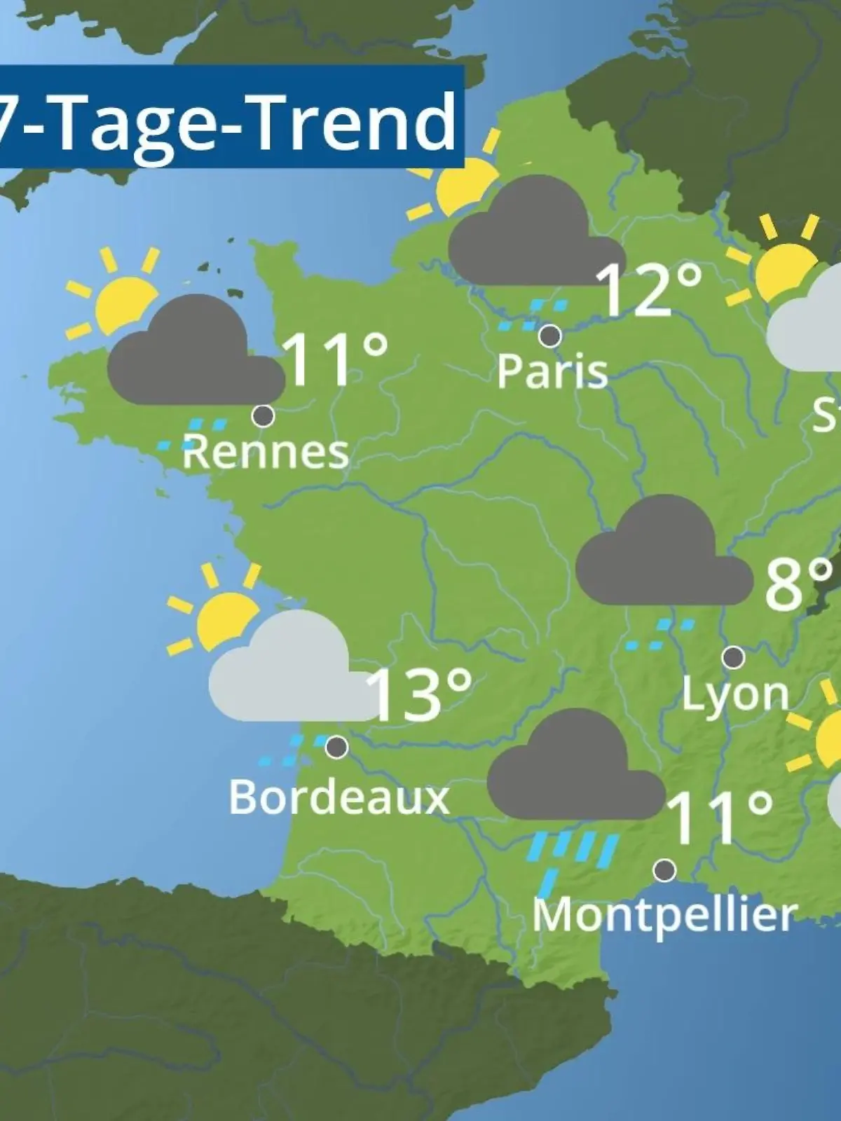 Bild zu: "Frankreich: Wie wird das Wetter?"