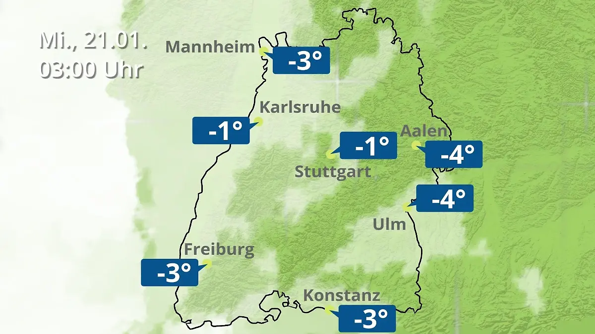 Baden-Württemberg: Wie wird das Wetter? Regen- und Wolkenfilm für Stuttgart, Mannheim und Karlsruhe