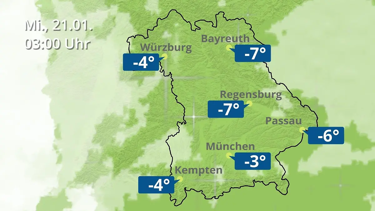 Bayern: Wie wird das Wetter? Regen- und Wolkenfilm für München, Regensburg und Würzburg