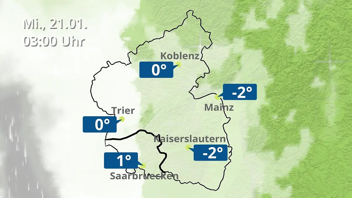 Rheinland-Pfalz, Saarland: Wie wird das Wetter? Regen- und Wolkenfilm für Mainz, Koblenz und Trier