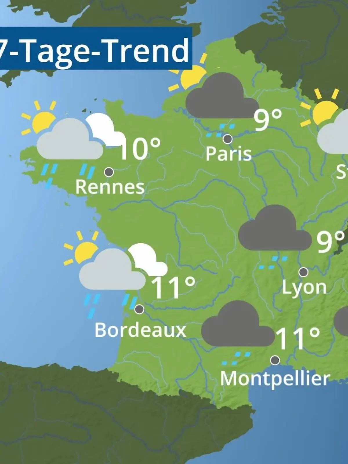 Bild zu: "Frankreich: Wie wird das Wetter?"