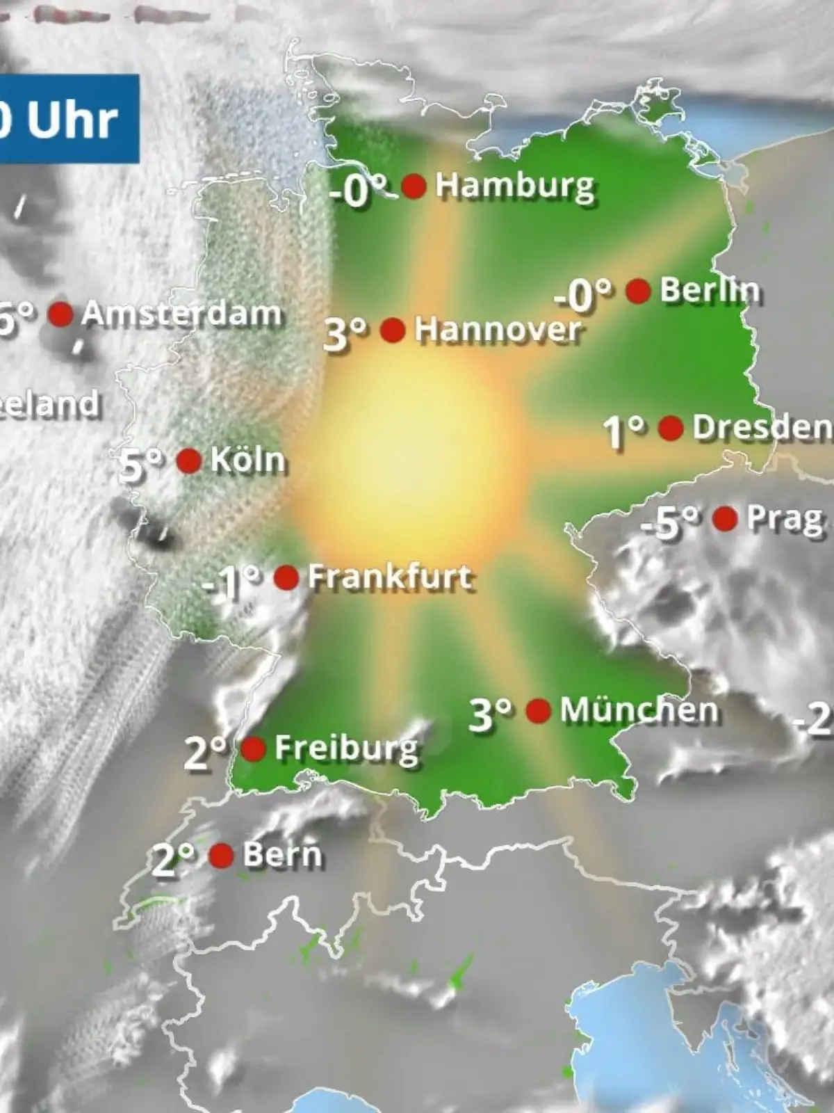 Bild zu: "Viel Sonne - nur im Westen streifen kompaktere Wolken"