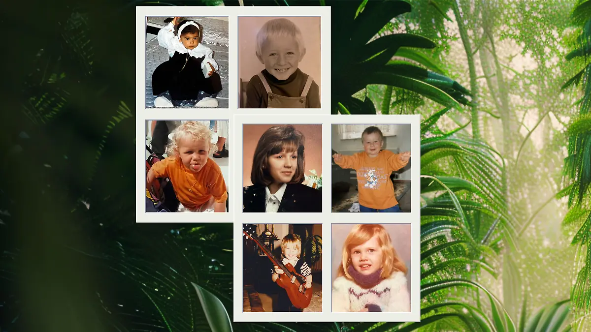 Collage: Einige der Dschungelcamp-Kandidaten als Kinder.