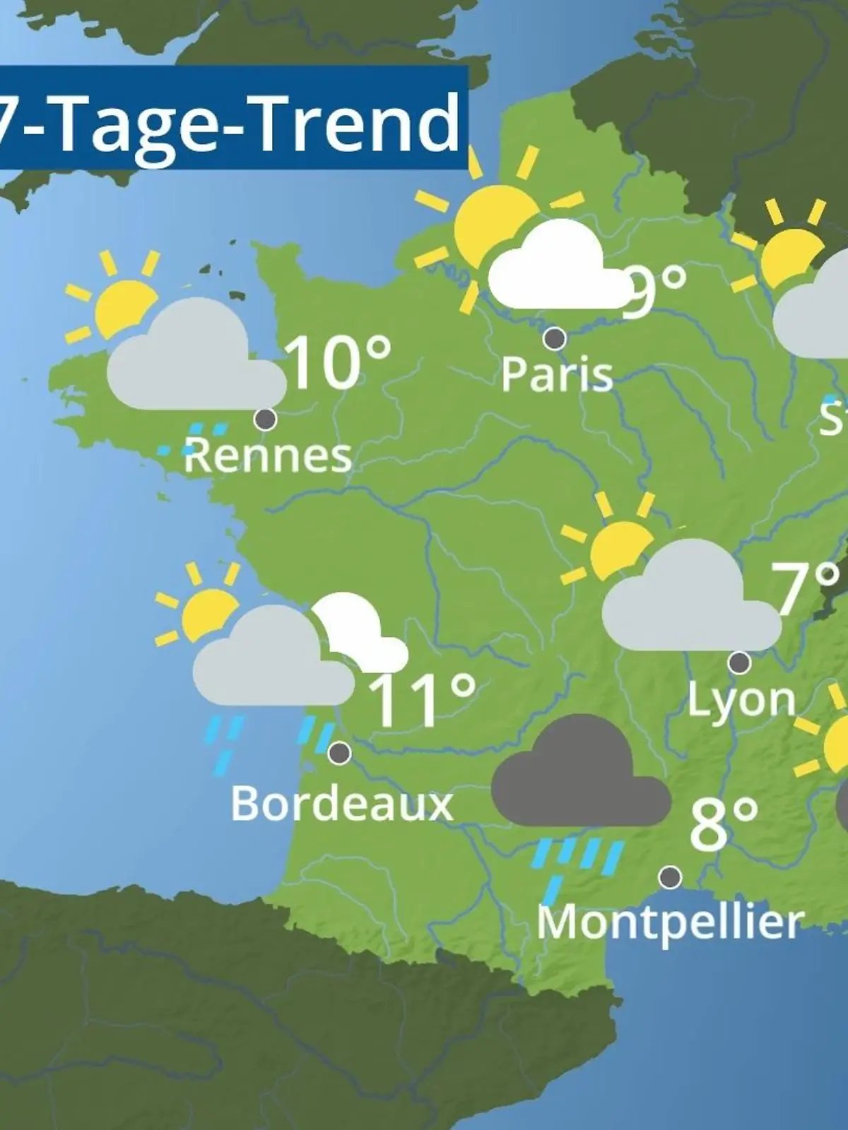 Bild zu: "Frankreich: Wie wird das Wetter?"