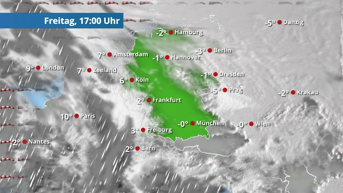 Teils gefährliche Niederschläge Der Regen- und Wolkenfilm für 48 Stunden