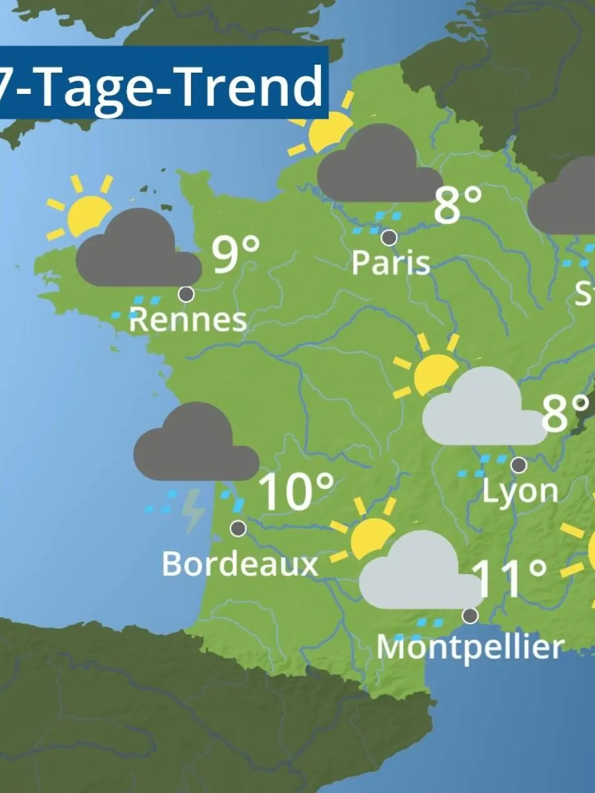 Bild zu: "Frankreich: Wie wird das Wetter?"