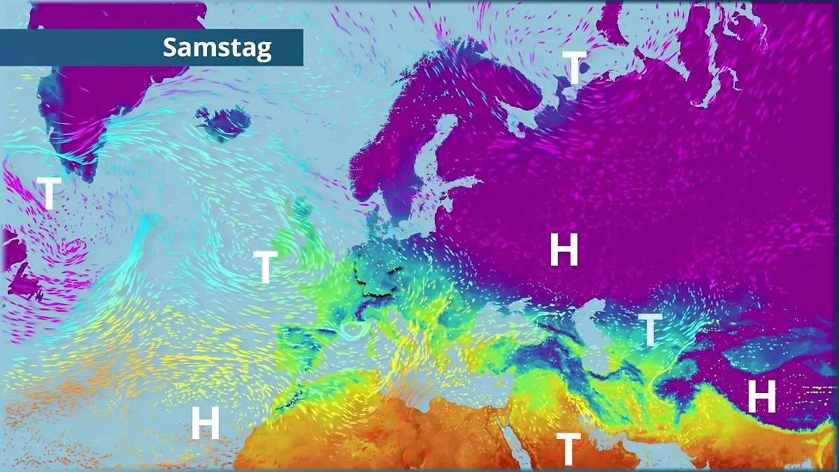 Gefährliche Tiefs kommen nach Deutschland Der Strömungsfilm für Europa für 5 Tage