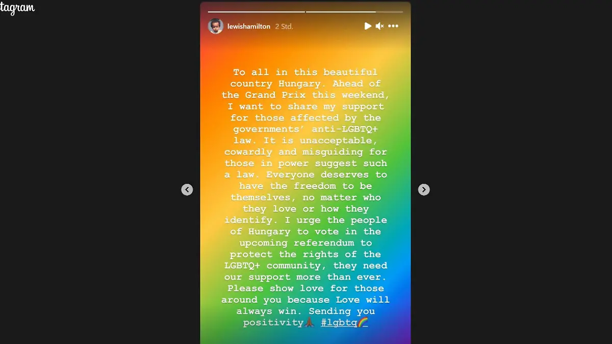 Lewis Hamilton ruft die Ungarn auf, die LGBTQ+-Gemeinde zu unterstützen