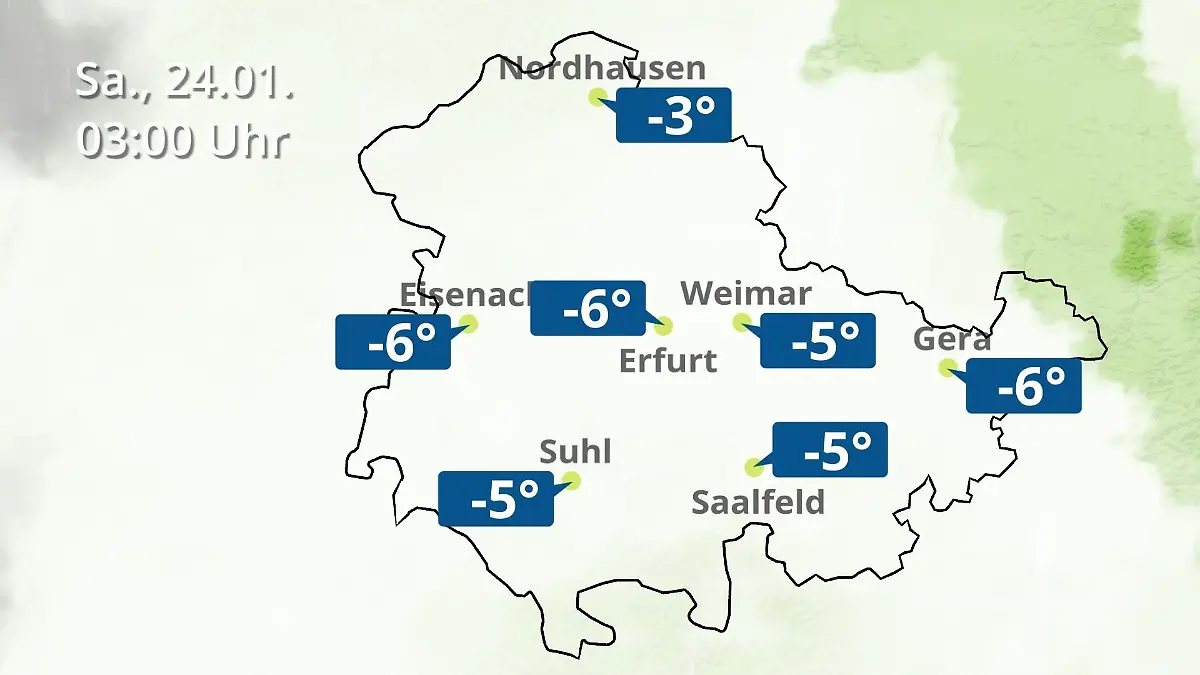 Thüringen: Wie wird das Wetter? Regen- und Wolkenfilm für Erfurt, Gera und Eisenach