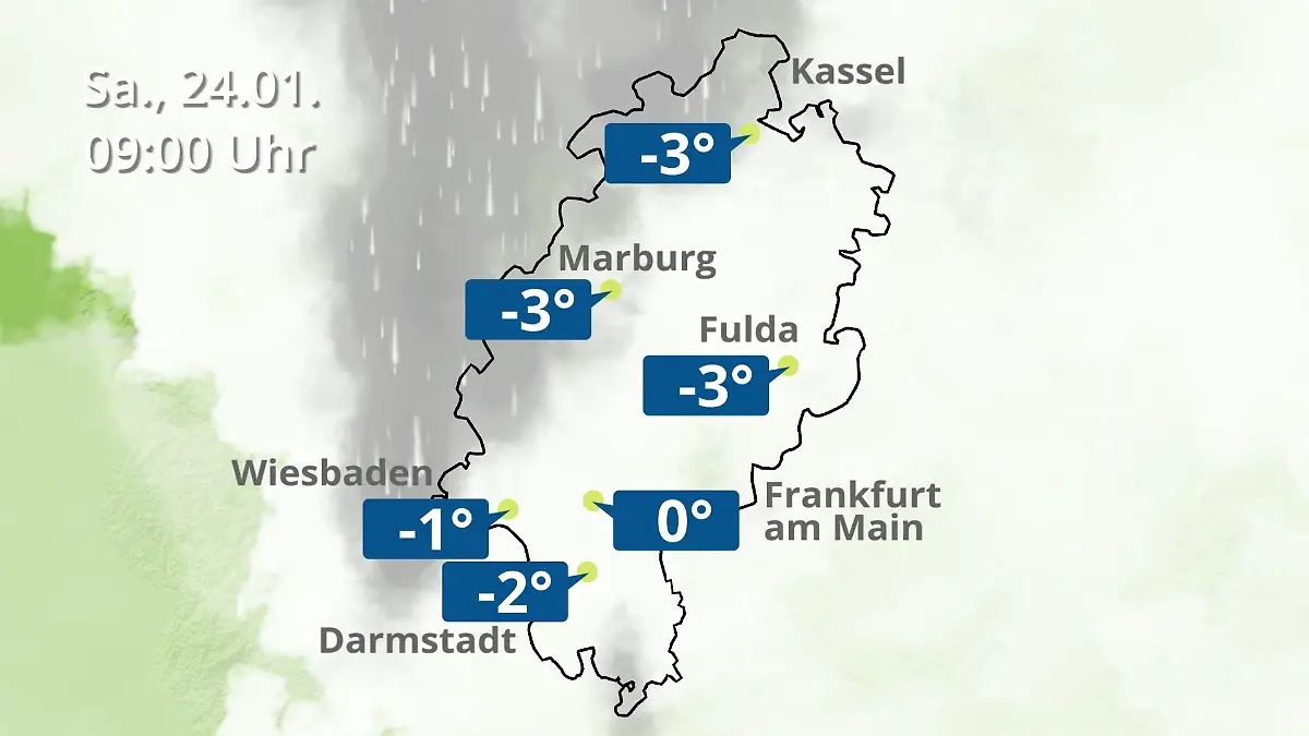 Hessen: Wie wird das Wetter? Regen- und Wolkenfilm für Frankfurt am Main und Wiesbaden