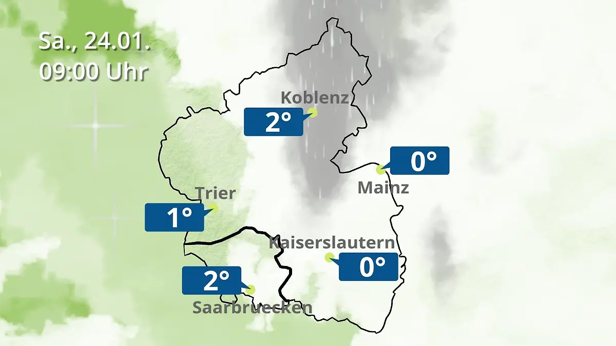 Rheinland-Pfalz, Saarland: Wie wird das Wetter? Regen- und Wolkenfilm für Mainz, Koblenz und Trier