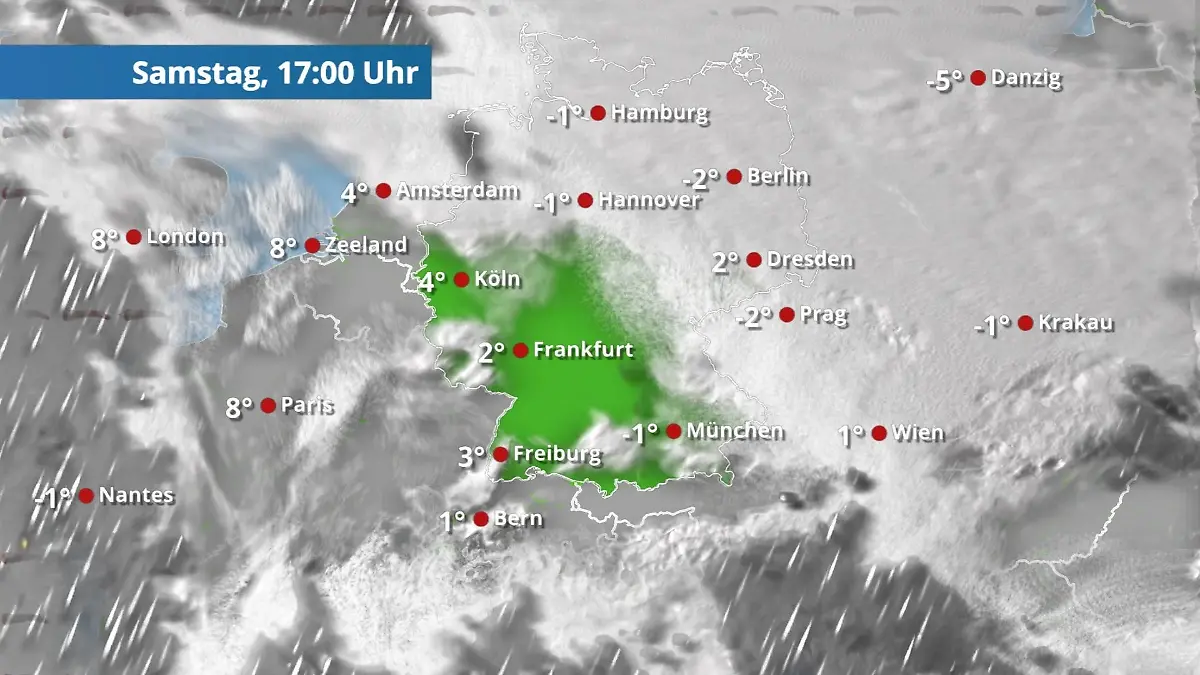 Prognose vom 24. Januar Der Regen- und Wolkenfilm für 48 Stunden