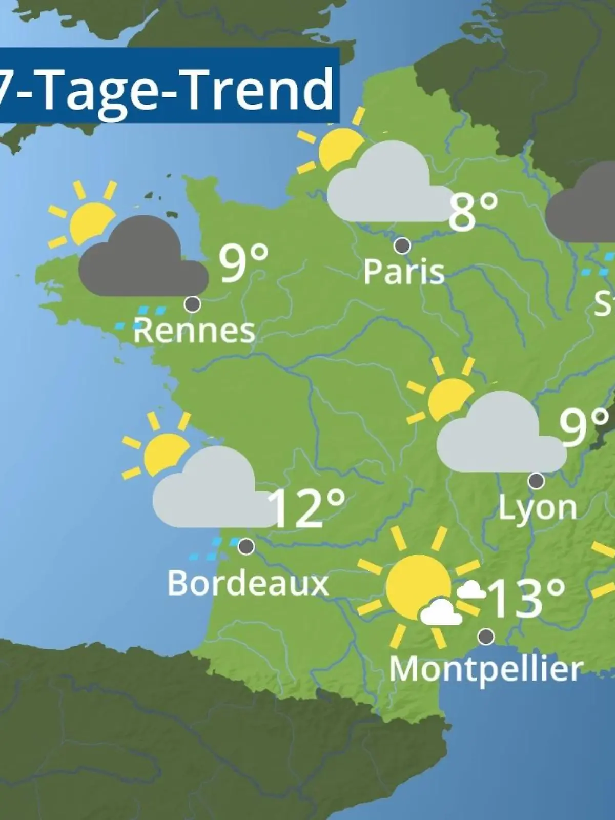 Bild zu: "Frankreich: Wie wird das Wetter?"