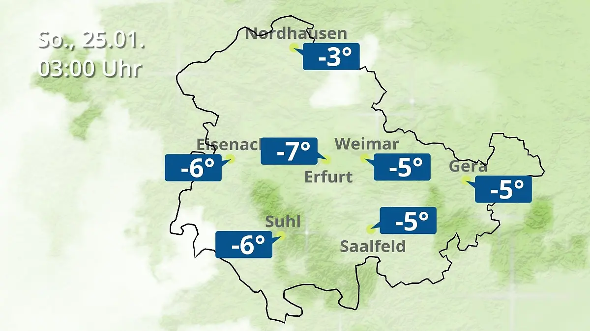 Thüringen: Wie wird das Wetter? Regen- und Wolkenfilm für Erfurt, Gera und Eisenach