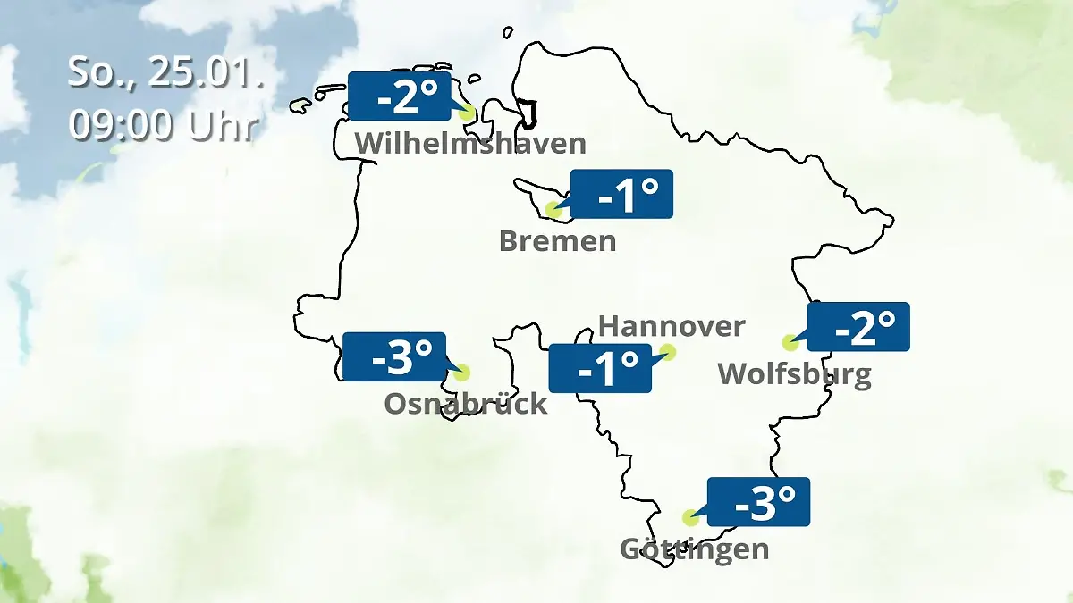 Bremen und Niedersachsen: Wie wird das Wetter? Regen- und Wolkenfilm für Hannover, Osnabrück und Wolfsburg
