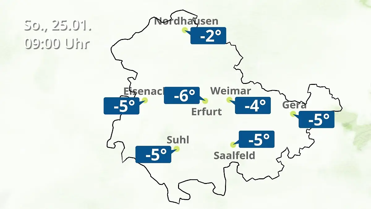 Thüringen: Wie wird das Wetter? Regen- und Wolkenfilm für Erfurt, Gera und Eisenach