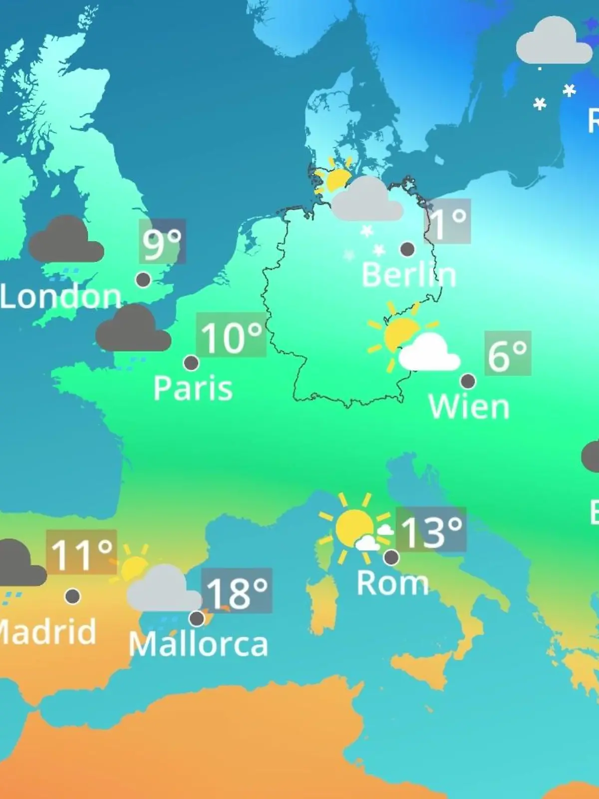 Bild zu: "Europa: Wie wird das Wetter?"