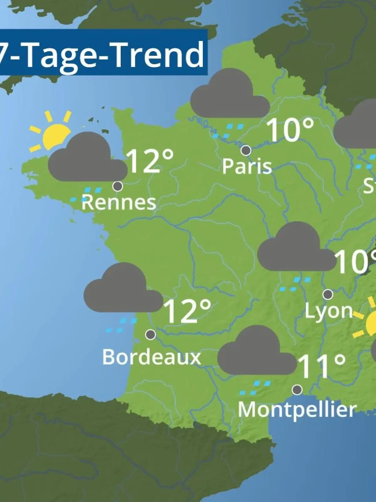 Bild zu: "Frankreich: Wie wird das Wetter?"
