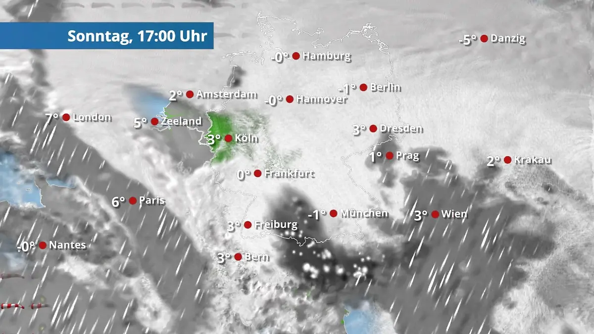 Prognose vom 25. Januar Der Regen- und Wolkenfilm für 48 Stunden