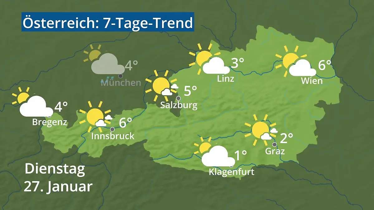 Österreich: Wie wird das Wetter? Video 7-Tage-Trend: Wien, Salzburg, Innsbruck