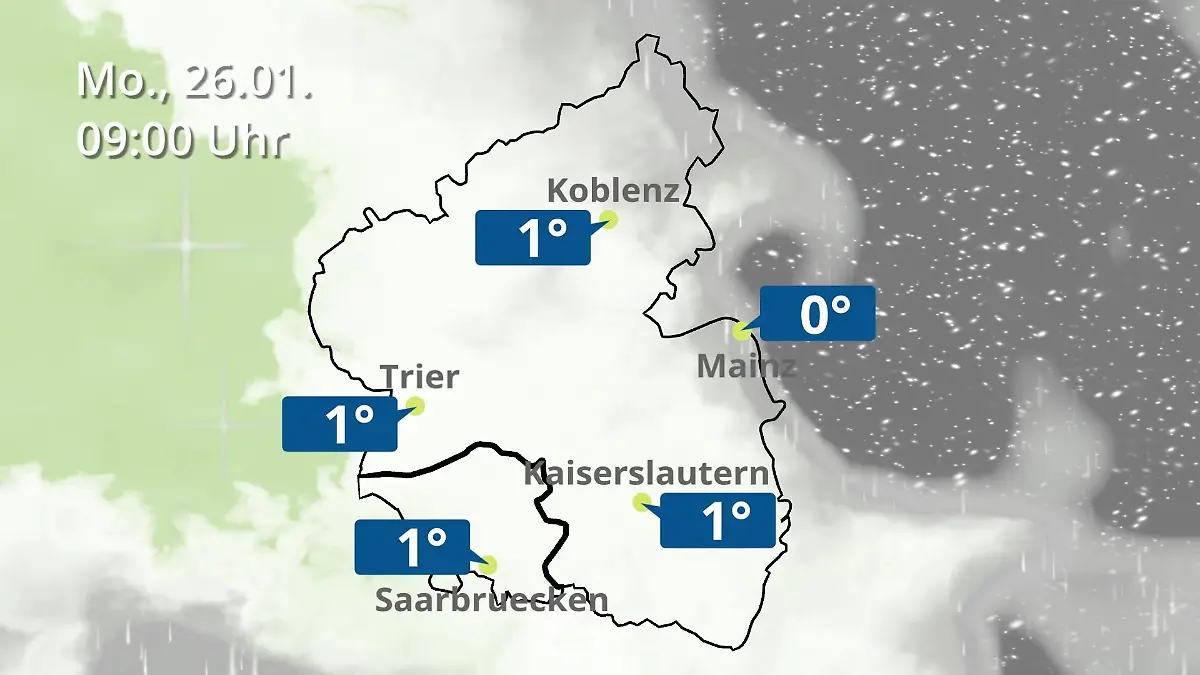 Rheinland-Pfalz, Saarland: Wie wird das Wetter? Regen- und Wolkenfilm für Mainz, Koblenz und Trier