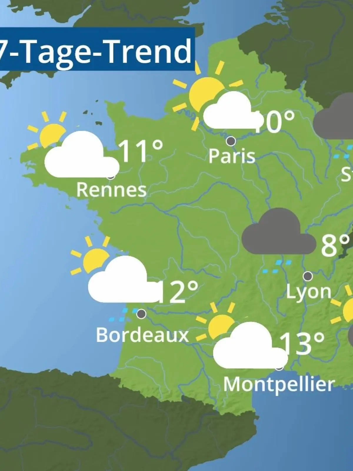 Bild zu: "Frankreich: Wie wird das Wetter?"