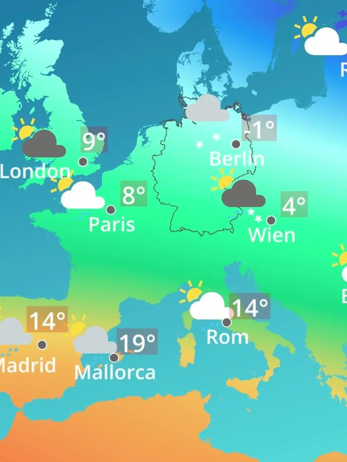 Bild zu: "Europa: Wie wird das Wetter?"