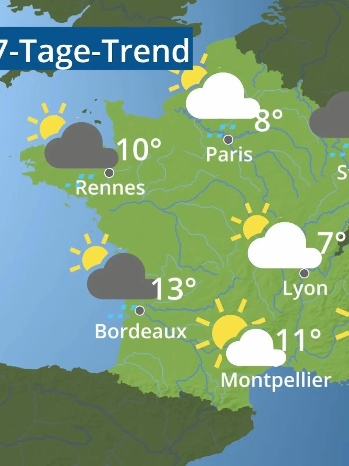 Bild zu: "Frankreich: Wie wird das Wetter?"