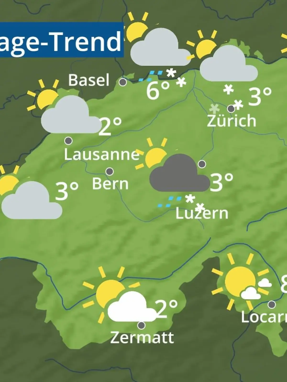 Bild zu: "Schweiz: Wie wird das Wetter?"