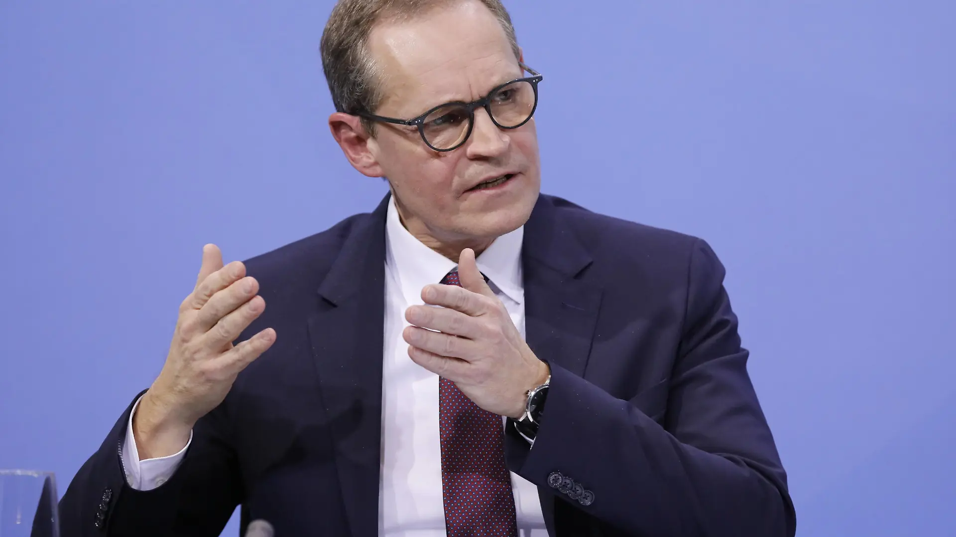 Michael Müller, Regierender Bürgermeister von Berlin, Deutschland, Berlin, Bundeskanzleramt, Pool PK BKin Merkel / Länderchefs, 19.01.2021 Berlin Berlin Deutschland *** Michael Müller, Governing Mayor of Berlin, Germany, Berlin, Federal Chancellery, Pool PK BKin Merkel Länderchefs, 19 01 2021 Berlin Berlin Germany Poolfoto Copyright Metodi Popow ,EDITORIAL USE ONLY