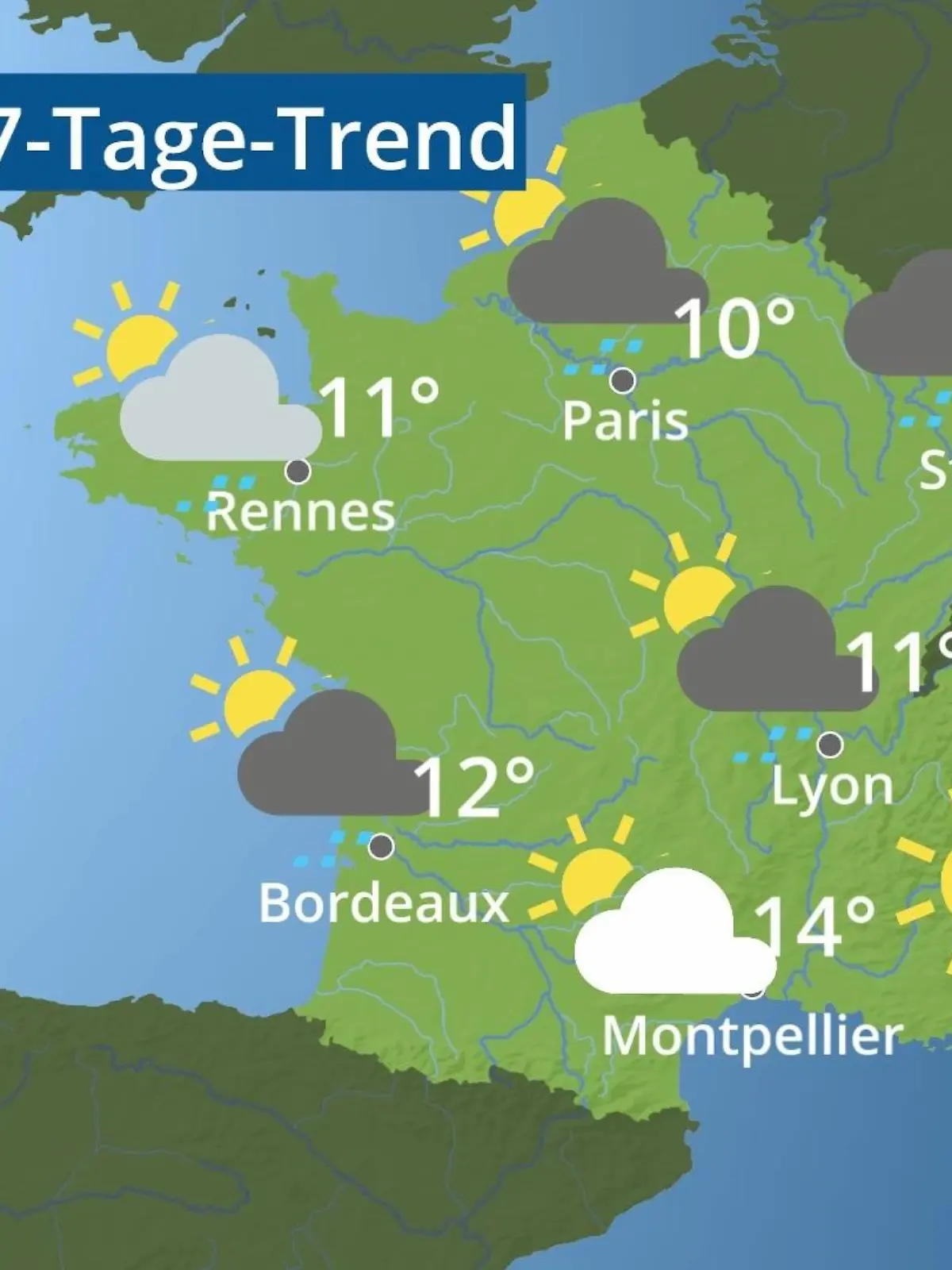 Bild zu: "Frankreich: Wie wird das Wetter?"