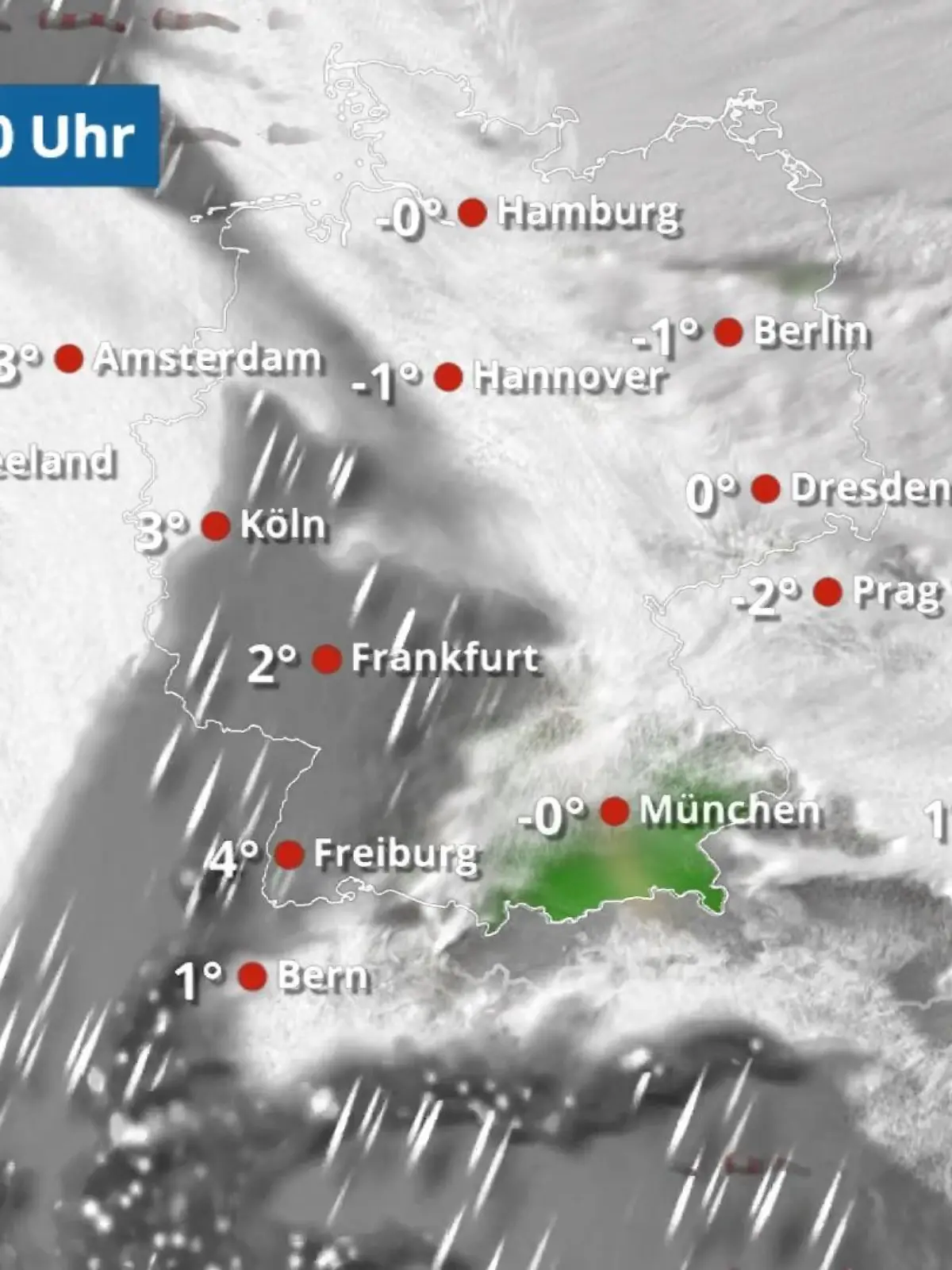 Bild zu: "Westen und Süden: wiederholt Regen und Schnee"